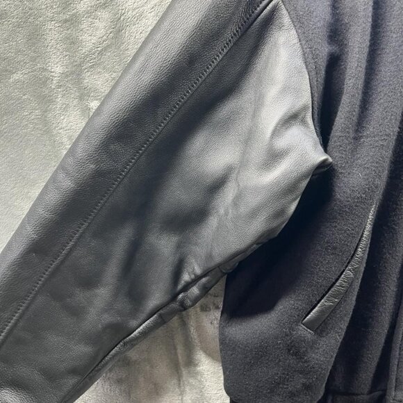Avis Corporate Lead Program Jacket Mens Medium Black Wool Leather Varsity Bomber - Picture 13 of 16